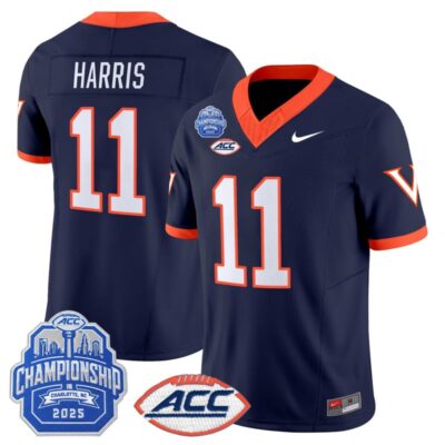 Virginia Cavaliers 1995 Throwbacks Vapor Limited Jersey - 2025 ACC Championship Patch - Navy / Trell Harris