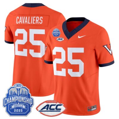 Virginia Cavaliers 1995 Throwbacks Vapor Limited Jersey - 2025 ACC Championship Patch - Orange / #25 Cavaliers