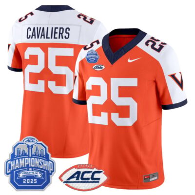 Virginia Cavaliers 1995 Throwbacks Vapor Limited Jersey - 2025 ACC Championship Patch - Orange Alternate / #25 Cavaliers