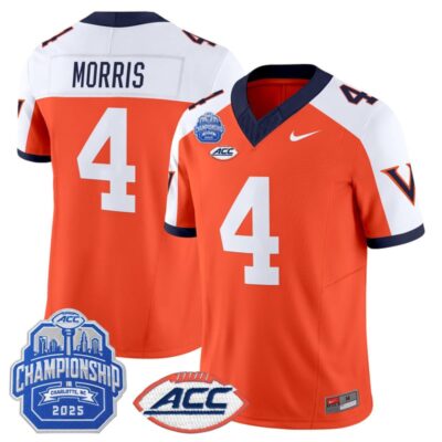 Virginia Cavaliers 1995 Throwbacks Vapor Limited Jersey - 2025 ACC Championship Patch - Orange Alternate / Chandler Morris