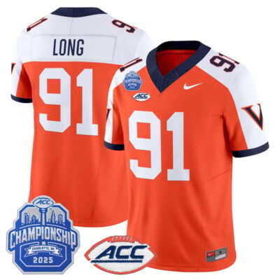 Virginia Cavaliers 1995 Throwbacks Vapor Limited Jersey - 2025 ACC Championship Patch - Orange Alternate / Chris Long