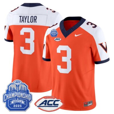 Virginia Cavaliers 1995 Throwbacks Vapor Limited Jersey - 2025 ACC Championship Patch - Orange Alternate / J'Mari Taylor