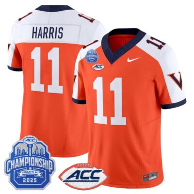Virginia Cavaliers 1995 Throwbacks Vapor Limited Jersey - 2025 ACC Championship Patch - Orange Alternate / Trell Harris