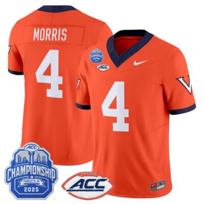 Virginia Cavaliers 1995 Throwbacks Vapor Limited Jersey - 2025 ACC Championship Patch - Orange / Chandler Morris