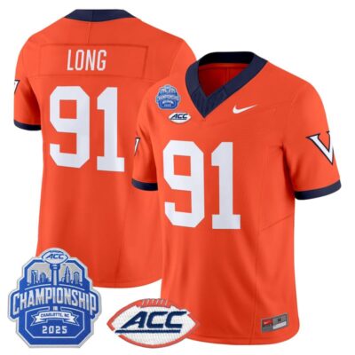 Virginia Cavaliers 1995 Throwbacks Vapor Limited Jersey - 2025 ACC Championship Patch - Orange / Chris Long