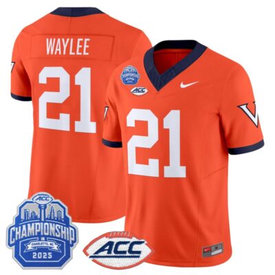 Virginia Cavaliers 1995 Throwbacks Vapor Limited Jersey - 2025 ACC Championship Patch - Orange / Harrison Waylee