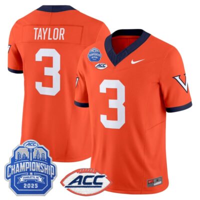 Virginia Cavaliers 1995 Throwbacks Vapor Limited Jersey - 2025 ACC Championship Patch - Orange / J'Mari Taylor