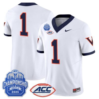 Virginia Cavaliers 1995 Throwbacks Vapor Limited Jersey - 2025 ACC Championship Patch - White / #1 Team