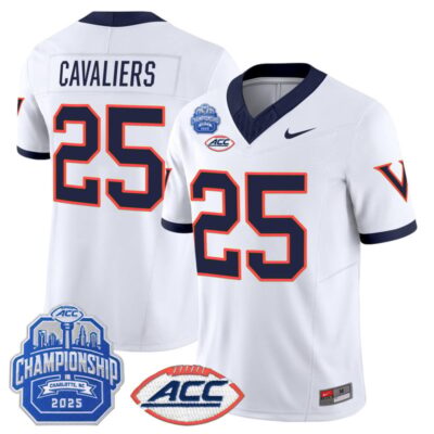 Virginia Cavaliers 1995 Throwbacks Vapor Limited Jersey - 2025 ACC Championship Patch - White / #25 Cavaliers