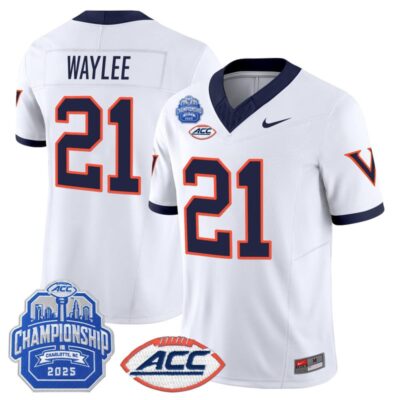 Virginia Cavaliers 1995 Throwbacks Vapor Limited Jersey - 2025 ACC Championship Patch - White / Harrison Waylee