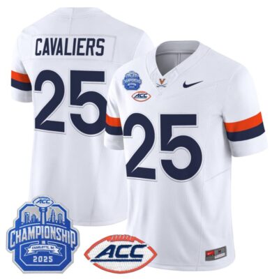 Virginia Cavaliers 2025 ACC Championship Vapor Limited Jersey - White / #25 Cavaliers