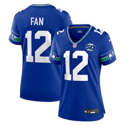 12 Fan Seattle Seahawks Women's Alternate 2 50th Season Game Jersey - Royal