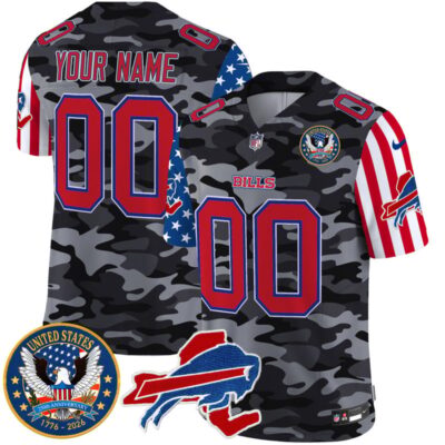 Buffalo Bills "America250 Edition" Style Vapor Limited Custom Jersey - Black Camo