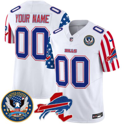 Buffalo Bills "America250 Edition" Style Vapor Limited Custom Jersey - White