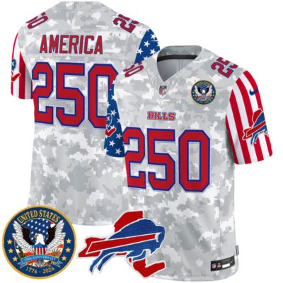 Buffalo Bills "America250 Edition" Style Vapor Limited Jersey - Arctic Camo / #250 America