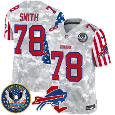 Buffalo Bills "America250 Edition" Style Vapor Limited Jersey - Arctic Camo / Bruce Smith