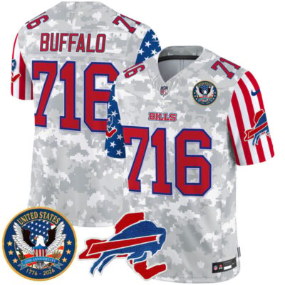 Buffalo Bills "America250 Edition" Style Vapor Limited Jersey - Arctic Camo / Buffalo 716