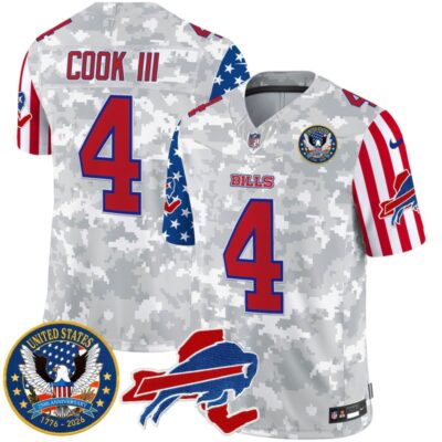 Buffalo Bills "America250 Edition" Style Vapor Limited Jersey - Arctic Camo / James Cook III