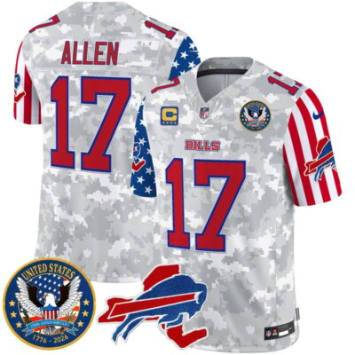 Buffalo Bills "America250 Edition" Style Vapor Limited Jersey - Arctic Camo / Josh Allen