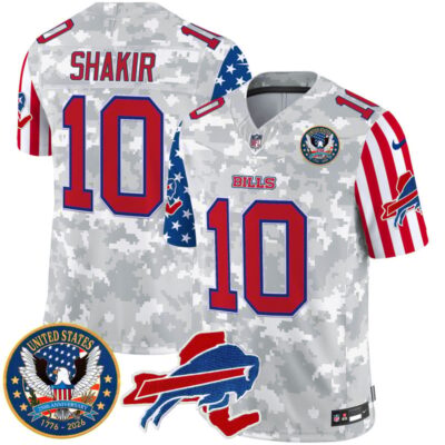 Buffalo Bills "America250 Edition" Style Vapor Limited Jersey - Arctic Camo / Khalil Shakir