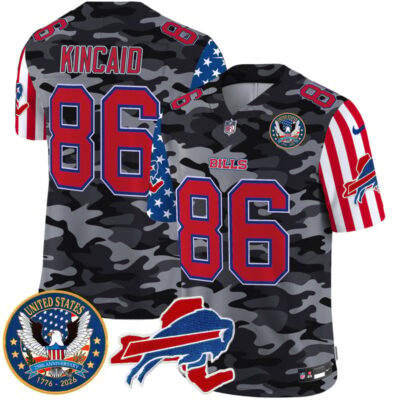Buffalo Bills "America250 Edition" Style Vapor Limited Jersey - Black Camo / Dalton Kincaid