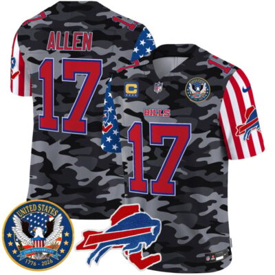 Buffalo Bills "America250 Edition" Style Vapor Limited Jersey - Black Camo / Josh Allen