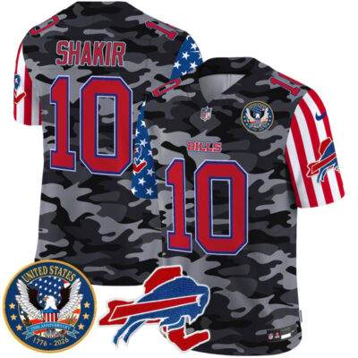 Buffalo Bills "America250 Edition" Style Vapor Limited Jersey - Black Camo / Khalil Shakir