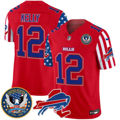 Buffalo Bills "America250 Edition" Style Vapor Limited Jersey - Red / Jim Kelly
