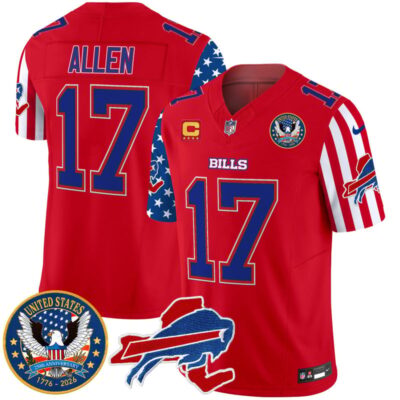 Buffalo Bills "America250 Edition" Style Vapor Limited Jersey - Red / Josh Allen