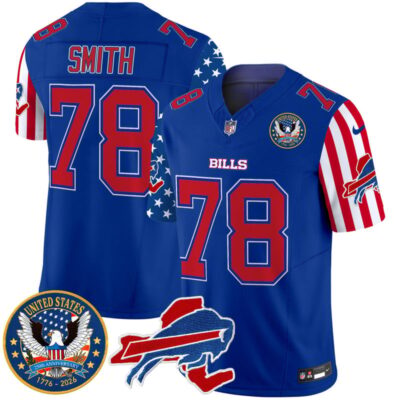Buffalo Bills "America250 Edition" Style Vapor Limited Jersey - Royal / Bruce Smith