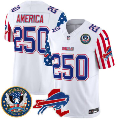 Buffalo Bills "America250 Edition" Style Vapor Limited Jersey - White / #250 America