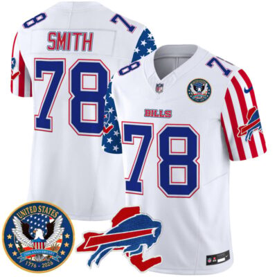 Buffalo Bills "America250 Edition" Style Vapor Limited Jersey - White / Bruce Smith
