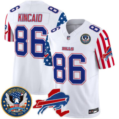 Buffalo Bills "America250 Edition" Style Vapor Limited Jersey - White / Dalton Kincaid