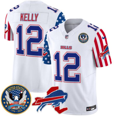 Buffalo Bills "America250 Edition" Style Vapor Limited Jersey - White / Jim Kelly