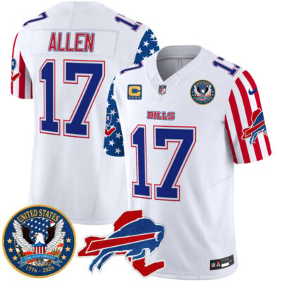 Buffalo Bills "America250 Edition" Style Vapor Limited Jersey - White / Josh Allen