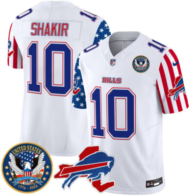 Buffalo Bills "America250 Edition" Style Vapor Limited Jersey - White / Khalil Shakir