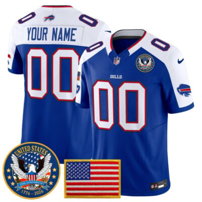 Buffalo Bills "United States 250th Anniversary Patch" Vapor Limited Custom Jersey - Royal Alternate