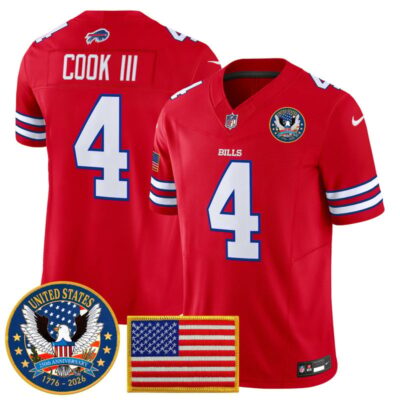 Buffalo Bills "United States 250th Anniversary Patch" Vapor Limited Jersey - Red / James Cook III