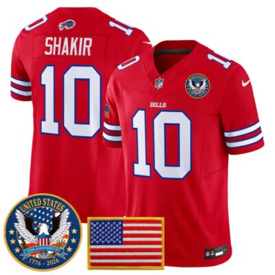 Buffalo Bills "United States 250th Anniversary Patch" Vapor Limited Jersey - Red / Khalil Shakir