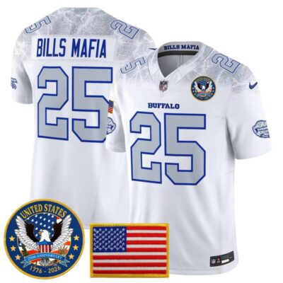 Buffalo Bills "United States 250th Anniversary Patch" Vapor Limited Jersey - Rivalries / #25 Bills Mafia