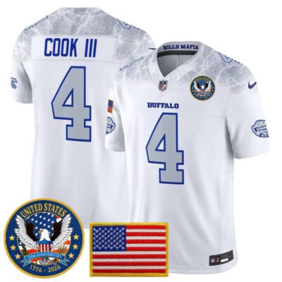 Buffalo Bills "United States 250th Anniversary Patch" Vapor Limited Jersey - Rivalries / James Cook III