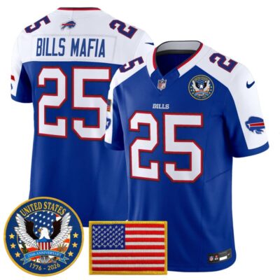 Buffalo Bills "United States 250th Anniversary Patch" Vapor Limited Jersey - Royal Alternate / #25 Bills Mafia