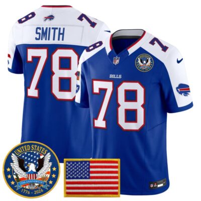 Buffalo Bills "United States 250th Anniversary Patch" Vapor Limited Jersey - Royal Alternate / Bruce Smith
