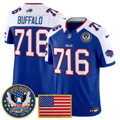 Buffalo Bills "United States 250th Anniversary Patch" Vapor Limited Jersey - Royal Alternate / Buffalo 716