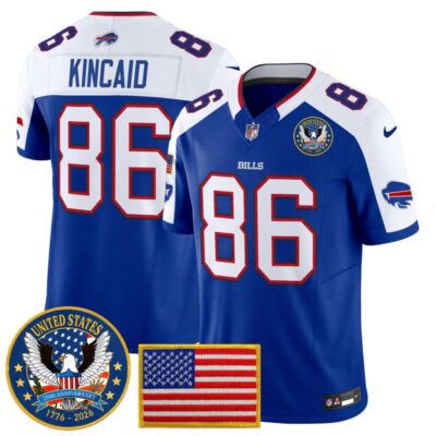 Buffalo Bills "United States 250th Anniversary Patch" Vapor Limited Jersey - Royal Alternate / Dalton Kincaid