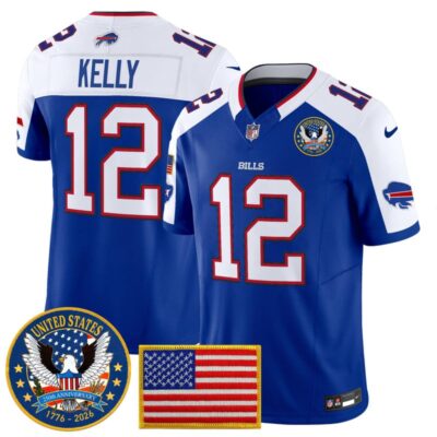 Buffalo Bills "United States 250th Anniversary Patch" Vapor Limited Jersey - Royal Alternate / Jim Kelly