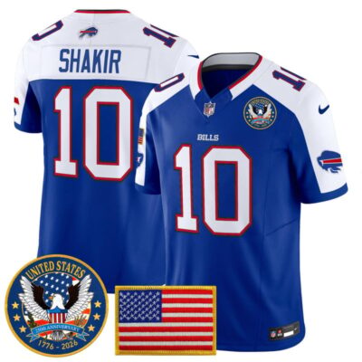 Buffalo Bills "United States 250th Anniversary Patch" Vapor Limited Jersey - Royal Alternate / Khalil Shakir