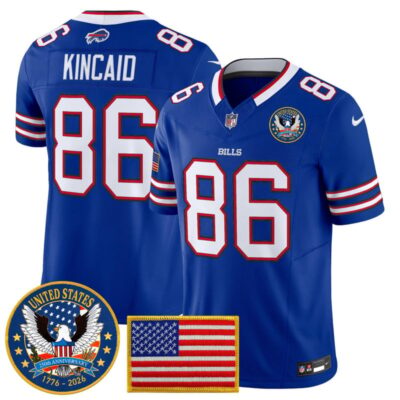 Buffalo Bills "United States 250th Anniversary Patch" Vapor Limited Jersey - Royal / Dalton Kincaid