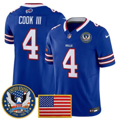 Buffalo Bills "United States 250th Anniversary Patch" Vapor Limited Jersey - Royal / James Cook III