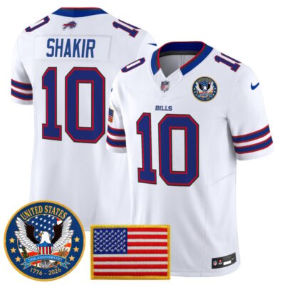 Buffalo Bills "United States 250th Anniversary Patch" Vapor Limited Jersey - White / Khalil Shakir
